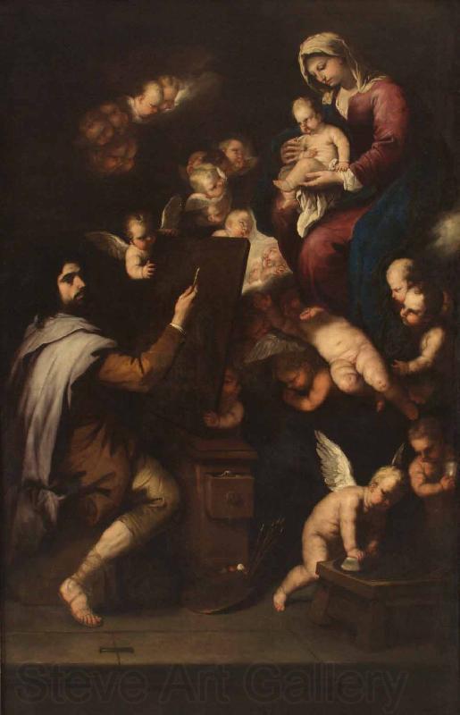 Luca Giordano San Lucas pintando a la Virgen Norge oil painting art